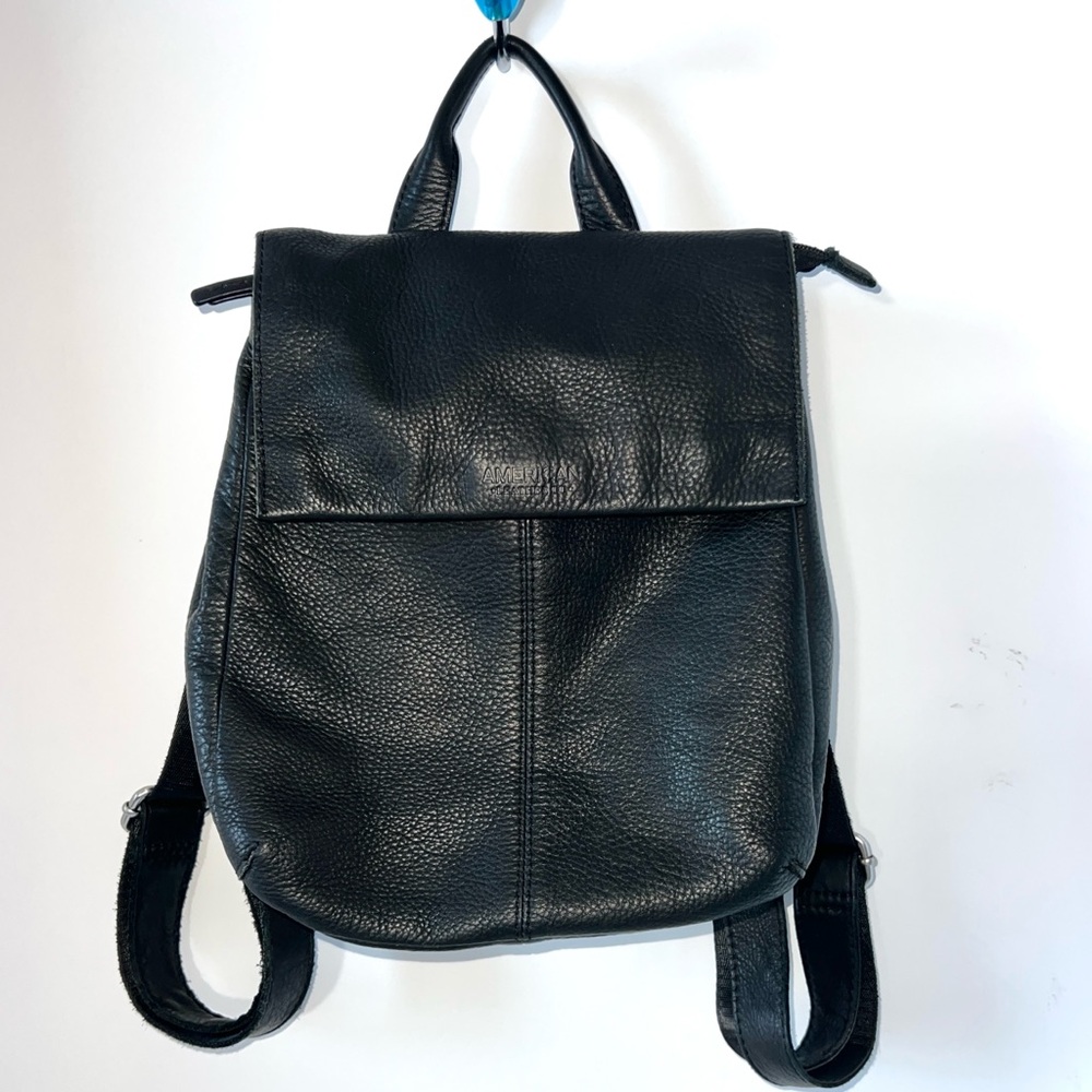 American Leather Co. Liberty Black Medium 
Backpack Bag Adjustable Straps Purse